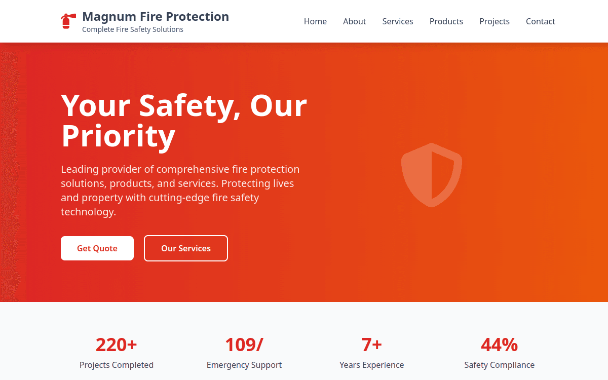 Screenshot of Magnum Fire Protection